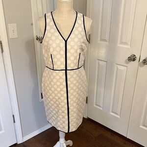Ann Taylor Cream Polka Dot Midi Dress